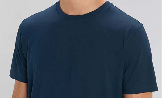 Comfy navy blue t-shit on man
