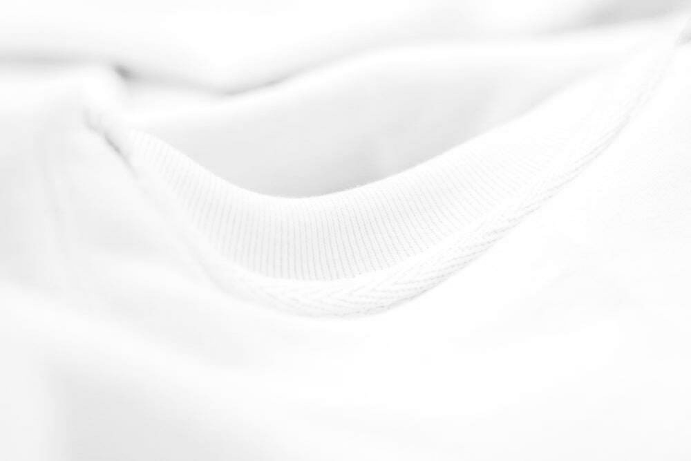 Clean white sweatshirt collar