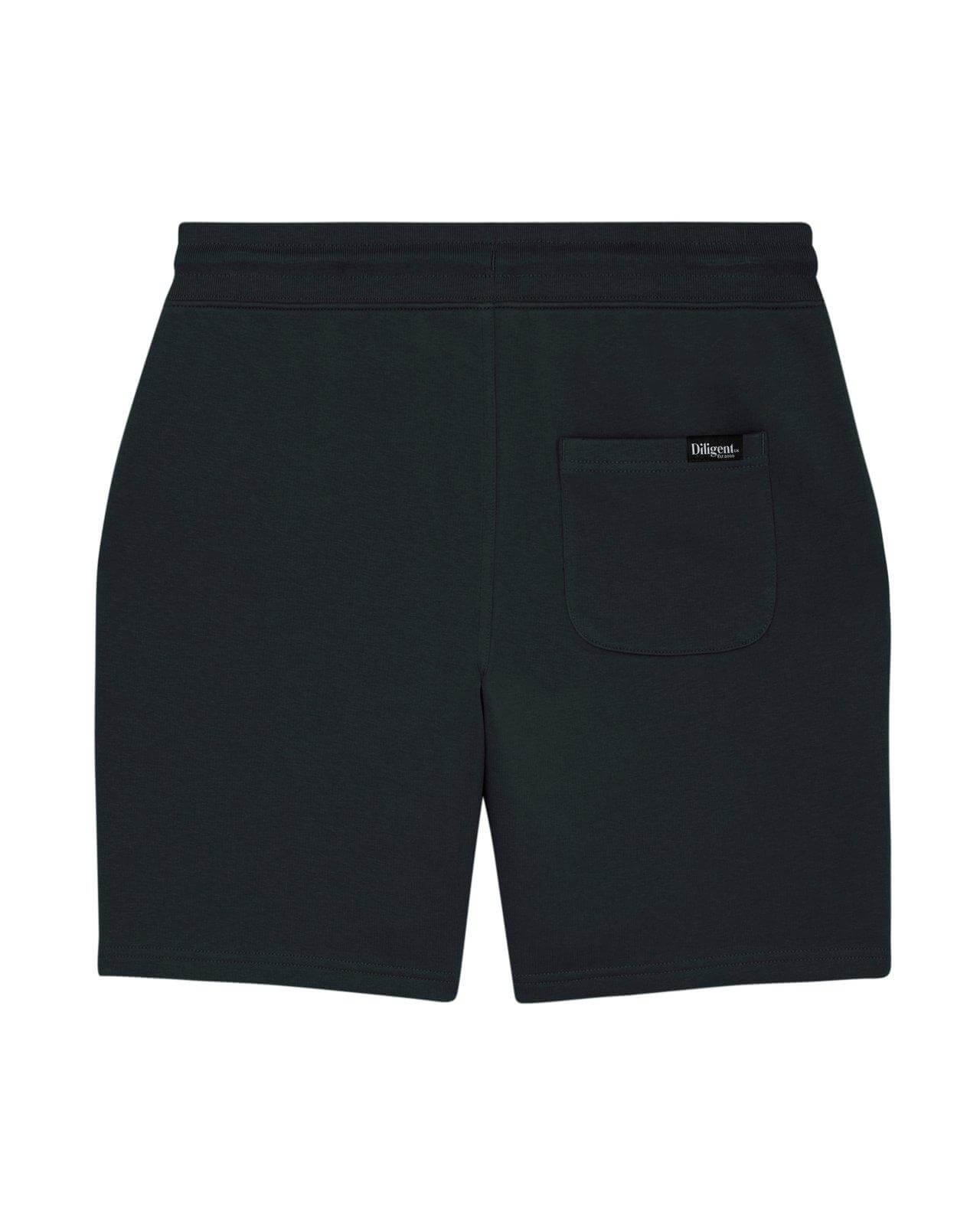 Black Organic Unisex Jogger Shorts Diligent Clothing UK